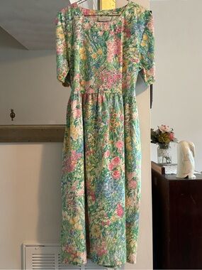 Vermont Country Store Garden-Print Casual Dress